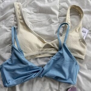 Xhilaration/Tilly's  Womens Bikini Tops Size S Bandeau Style Key Hole Style Blue